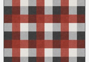 Red and Black Plaid area Rug Washable Rug Cover & Pad