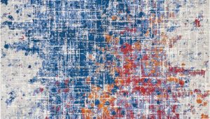 Red and Blue Modern Rug Holmgren Abstract Red Blue area Rug