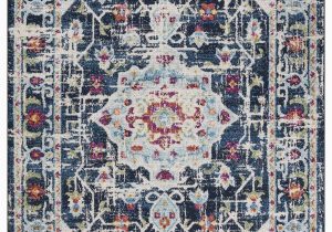 Red and Blue Modern Rug Viviana Transitional and Contemporary Medallion Blue Beige Red area Rug