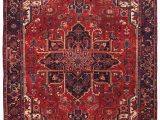 Red and Blue Persian Style Rug Persian Heriz Hand Knotted 8×11 Red Blue area Rug