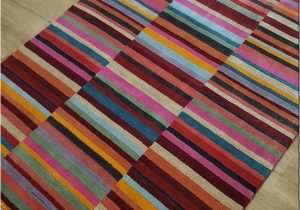 Red and Blue Striped Rug Multicoloured Striped Rug On Sale Only A199 Free Delivery