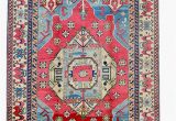Red and Blue Vintage Rug Red Blue 9 X 12 Vintage area Rug Kazak Hand Knotted Rug Blue and Red Wool Rug