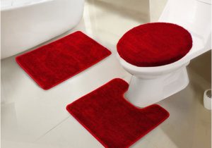 Red Bathroom Rugs Walmart Imperial 3-piece Bath Rug Set In Red