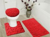 Red Bathroom Rugs Walmart Rock Red 3-piece Bathroom Rug Set Super soft Memory Foam Bath Mat, Rug 19″x 30″, Contour Mat 19″x19″ and toilet Lid Cover 19″x19″ with Non-skid Rubber …