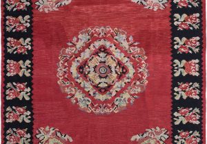 Red Black and Cream area Rug Bauxite Floral Handmade Flatweave Wool Red Black Cream area Rug