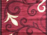 Red Black and Cream area Rug Emirates Modern area Rug Red Swirl Design 525 5 Feet 3 Inch X 7 Feet 2 Inch Red