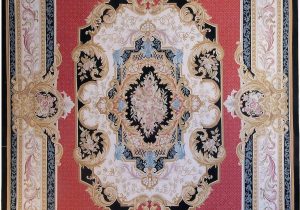 Red Black and Gold area Rugs Aubusson Hand Woven Wool Red Gold Black area Rug