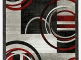 Red Black Grey area Rugs Delana Abstract Gray Red Black area Rug