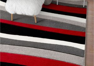 Red Black Grey area Rugs Temptation Waves Stripes Red Grey Ivory Modern Geometric Hand Carved area Rug