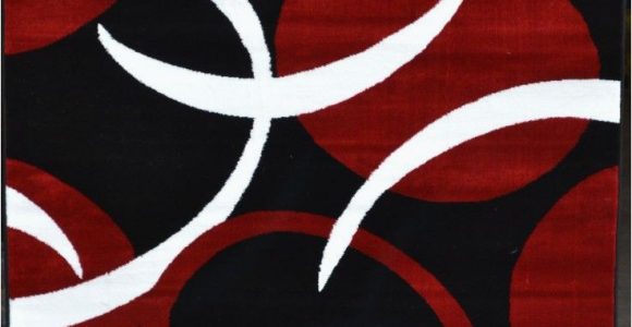 Red Black White area Rug Red Black White Contemporary Modern Carpet area Rug New Age
