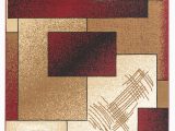 Red Brown Beige area Rug Rug and Decor Capri Collection Red Brown Beige Modern Boxes Rug