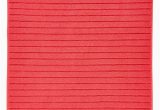 Red Cotton Bath Rug Christy Coral Red Cotton Self Striped Square Bath Rug