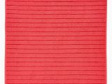 Red Cotton Bath Rug Christy Coral Red Cotton Self Striped Square Bath Rug