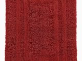 Red Cotton Bath Rug Hotel Collection Cotton Super soft Reversible Bath Rug with Eight Understated Hues to Match Any Bath Décor 27 Inch by 48 Inch Red
