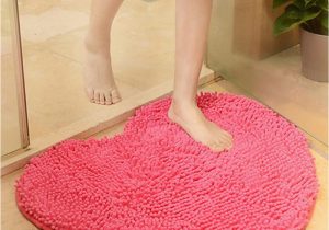 Red Fluffy Bathroom Rugs Adeeing Red Heart Love Microfiber Chenille soft Fluffy Rug