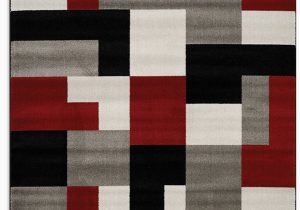 Red Grey and Black area Rugs Platinum Red and Grey area Rug – 5 X 8