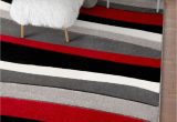 Red Grey and Black area Rugs Temptation Waves Stripes Red Grey Ivory Modern Geometric Hand Carved area Rug
