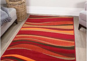 Red orange and Brown area Rugs Details About Warm Red Brown Burnt orange Waves Rug Best Quality Small Large Xl Mats 6 Sizes