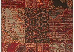 Red orange and Brown area Rugs Milan Warm Red Brown Burnt orange & Gray Rug Traditional Living Room area Rugs – 5’3″ X 7’7″