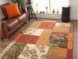 Red orange and Brown area Rugs New Warm Red orange Modern Patchwork Rugs Small Large Living Room …