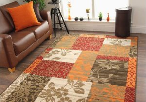 Red orange and Brown area Rugs New Warm Red orange Modern Patchwork Rugs Small Large Living Room …