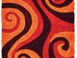 Red orange and Brown area Rugs Wrought Studio Fitts Abstract Shag Red/burnt orange/ Brown area …