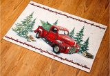 Red Truck Bathroom Rug Vintage Country Red Pick Up Truck Rug Kitchen and Home Entryway Decoration