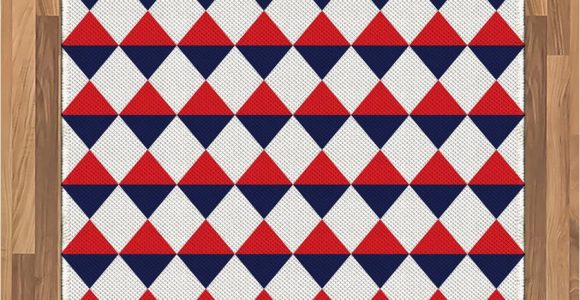 Red White and Blue Americana area Rugs Amazon Ambesonne Americana area Rug Half Triangles