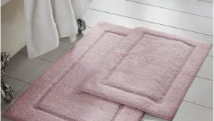 Rose Colored Bathroom Rugs 2 Piece Non Slip Cotton Bath Rug Set 17 X 24 X 34