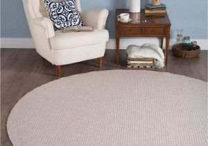 Round area Rug 5 Ft Tayse Largo Cream Outdoor 6 Foot Round area Rug for Living Bedroom or Dining Room solid