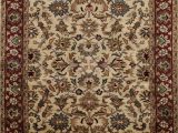 Round area Rug with Fringe Floral Agra Beige oriental area Rug Wool Hand Tufted Dining Room Carpet 5×8 Ft