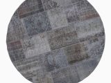 Round area Rugs 5 X 5 Grey Round Over Dyed Turkish Patchwork Rug 6 5" X 6 5" 77 In X 77 In