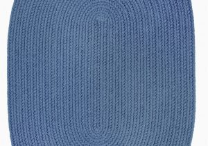 Round Blue Braided Rug Indoor Outdoor solid Blue area Rug Braided Textured Design 6ft X 6ft Round Reversible Carpet