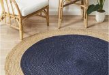 Round Blue Jute Rug Round Jute Rug