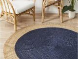 Round Blue Jute Rug Round Jute Rug