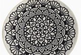 Round Gray Bath Rug Black Mandala Round Home Decor Rug soft Bath Mat Eco Friendly Gift for Her 2 Different Diameters 39" and 55"