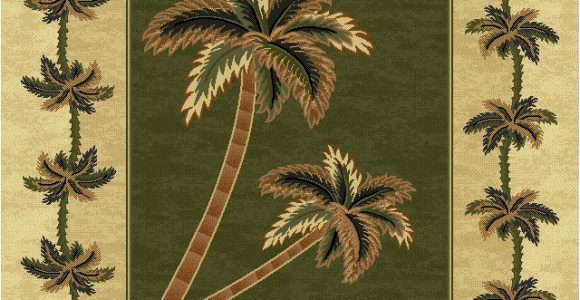 Round Palm Tree area Rug Green Bahamas Palm Tree Rug 2318