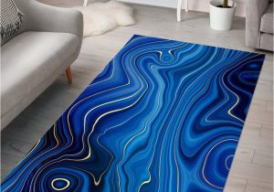 Royal Blue and Gold Rug Faux Golden Royal Blue Marble area Rug Abstract Floor Mat – Etsy …