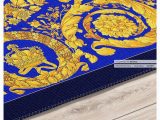 Royal Blue and Gold Rug Opulenter Gold Teppich Royal Blue area Teppich Chenille – Etsy.de