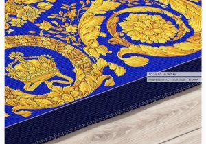 Royal Blue and Gold Rug Opulenter Gold Teppich Royal Blue area Teppich Chenille – Etsy.de