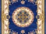 Royal Blue and Gold Rug Wilton-teppich – Marand (blau) – Trendcarpet.de