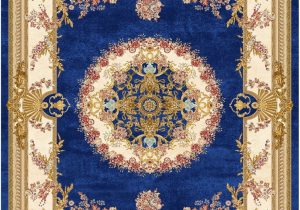 Royal Blue and Gold Rug Wilton-teppich – Marand (blau) – Trendcarpet.de