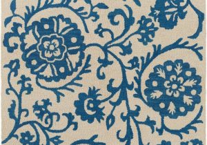 Royal Blue and White area Rugs Rhodes Rds 2314 Royal Blue F White Floral Rug