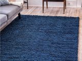 Royal Blue Fluffy Rug Unique Loom solo solid Shag Collection Modern Plush Navy Blue area Rug 7 0 X 10 0
