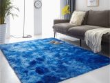 Royal Blue Fuzzy Rug Lifup soft Fluffy Modern Fuzzy Abstract area Rug, Cozy Plush Rectangle Rug Shaggy Carpet for Living Room Bedroom Home DÃ©cor Tie Dye Royal Blue 2.6 X …