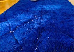 Royal Blue Plush Rug Berberteppich Beni Ourain