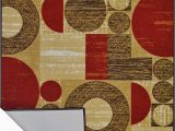 Rubber Backed 3×5 area Rugs Buy Adgo Collection Modern Live Red and Beige Contemporary