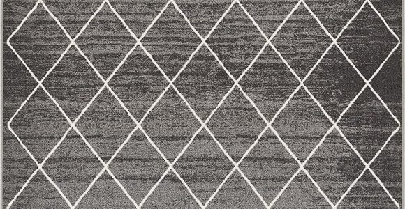 Rubber Backed Outdoor area Rugs Well Woven Non Skid Slip Rubber Back Antibacterial 3×5 3 3" X 4 7" Diamond Lattice Print Grey Thin Low Pile Machine Washable Indoor Outdoor area Rug