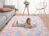 Rug and Home area Rugs Flagover Rainbow Fluffy area Rugs for Bedroom, 4×6 Feet soft Rainbow Rugs, Shaggy Bedside Rugs Colorful Abstract Plush Rug for Kids Boys Girls Room …