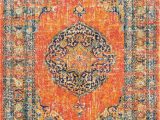 Rug orange and Blue Pamela orange Yellow Blue White area Rug